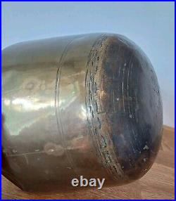 Old Vintage Rare Handmade Unique Rich Patina Heavy Big Brass Pot / Vase