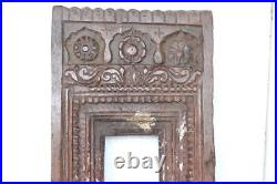 Old Vintage Wooden Wall Frame Rare Antique Carved Decorative Collectible Pf-39