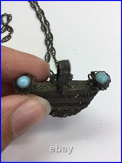 Old and Rare Vintage/Antique Necklace With Turquoise Stones