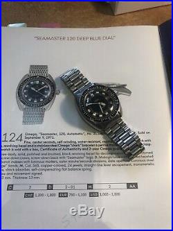 Omega Seamaster 120 Rare Vintage Bracelet Watch Known As The Deep Blue