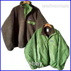 Patagonia Vintage Rare Reversible Snap T Deep Pile Fleece Pullover Men's Medium