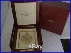 Patek Philippe 18kt Rare Skeleton Pocket Watch Full Box Set, Mint Condition