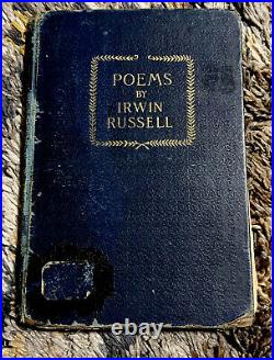 Poems By Irwin Russell 1888, Antique Vintage Rare