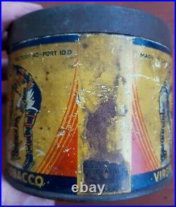 RARE 1920's Antique Vintage Puck Tobacco Hockey Cigarette Tin, Made in Canada