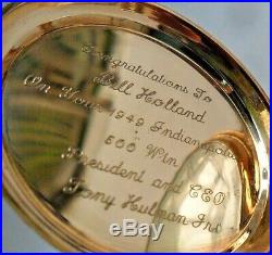 RARE 1949 Indy 500 Winner Awarded Solid 14k Gold 1949 Hamilton 17J Pocket Watch