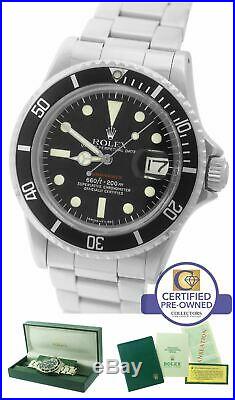 RARE 1975 Rolex RED Submariner Date 1680 Matte Mark MK VI 6 Stainless Dive Watch