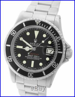 RARE 1975 Rolex RED Submariner Date 1680 Matte Mark MK VI 6 Stainless Dive Watch
