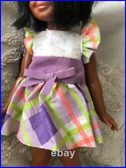 RARE 70s Vintage Ideal Daisy Black Doll Velvet Crissy Box Original Dress Works