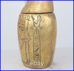 RARE ANCIENT EGYPTIAN ANTIQUE ISIS PHAROH CANOPIC Jar Mummification (B0+)