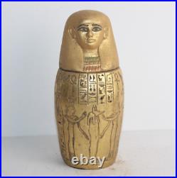 RARE ANCIENT EGYPTIAN ANTIQUE ISIS PHAROH CANOPIC Jar Mummification (B0+)