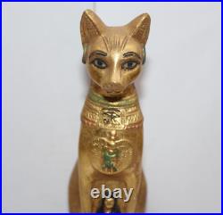 RARE ANTIQUE ANCIENT EGYPTIAN PHARAONIC Cat Bast Bastet Statue -EGYCOM (PB)