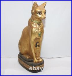 RARE ANTIQUE ANCIENT EGYPTIAN PHARAONIC Cat Bast Bastet Statue -EGYCOM (PB)