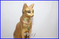 RARE ANTIQUE ANCIENT EGYPTIAN PHARAONIC Cat Bast Bastet Statue -EGYCOM (PB)