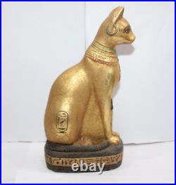 RARE ANTIQUE ANCIENT EGYPTIAN PHARAONIC Cat Bast Bastet Statue -EGYCOM (PB)