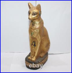 RARE ANTIQUE ANCIENT EGYPTIAN PHARAONIC Cat Bast Bastet Statue -EGYCOM (PB)