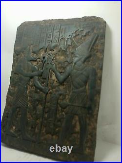 RARE ANTIQUE ANCIENT EGYPTIAN Stela God Lord Osiris God Anubis Protection 1520bc