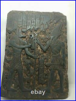 RARE ANTIQUE ANCIENT EGYPTIAN Stela God Lord Osiris God Anubis Protection 1520bc
