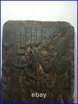 RARE ANTIQUE ANCIENT EGYPTIAN Stela God Osiris Lord God Anubis Protect 1530 Bc