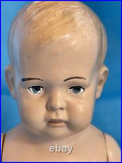 RARE ANTIQUE VISCOLOID JOINTED BABY BOY DOLL HARD CELLULOID VCO USA DuPONT V Co