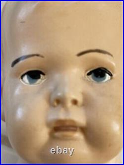 RARE ANTIQUE VISCOLOID JOINTED BABY BOY DOLL HARD CELLULOID VCO USA DuPONT V Co