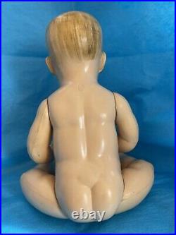 RARE ANTIQUE VISCOLOID JOINTED BABY BOY DOLL HARD CELLULOID VCO USA DuPONT V Co