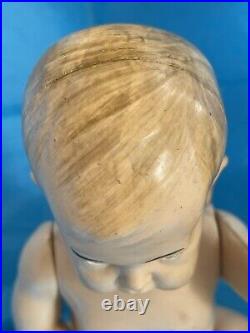 RARE ANTIQUE VISCOLOID JOINTED BABY BOY DOLL HARD CELLULOID VCO USA DuPONT V Co