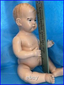 RARE ANTIQUE VISCOLOID JOINTED BABY BOY DOLL HARD CELLULOID VCO USA DuPONT V Co