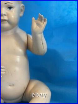 RARE ANTIQUE VISCOLOID JOINTED BABY BOY DOLL HARD CELLULOID VCO USA DuPONT V Co