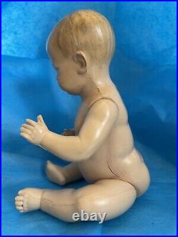 RARE ANTIQUE VISCOLOID JOINTED BABY BOY DOLL HARD CELLULOID VCO USA DuPONT V Co