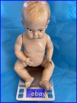 RARE ANTIQUE VISCOLOID JOINTED BABY BOY DOLL HARD CELLULOID VCO USA DuPONT V Co