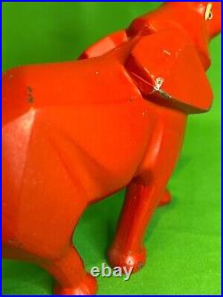 RARE ANTIQUE Vintage Cast iron Red Elephant J. B 3033 Figurine Statue