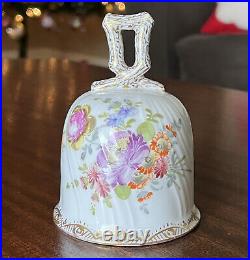 RARE Antique DRESDEN Franziska Hirsch 1893-1896 Porcelain Table Bell Signed