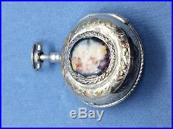 RARE Antique Silver French Enamel Portrait VERGE FUSEE Pocket Watch 1700s