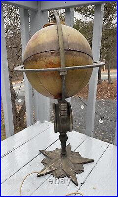RARE Antique Vintage Art Deco Uniclok Telechron Globe Lamp Clock Table 1930's