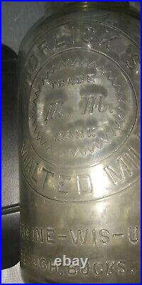 RARE Antique Vintage Horlick's Malted Milk Clear Gallon Jar