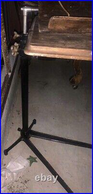 RARE Antique Vintage Military Industrial Adjustable Cast Iron Drafting Table