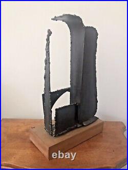 RARE Antique Vintage Modern Brutalist Torch Cut Metal Sculpture 60s