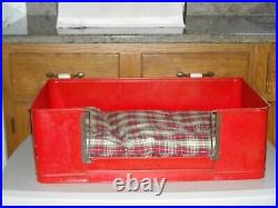 RARE Antique / Vintage Red HENDRYX DOG BED & CEDAR TREATED WOOL NAPPER