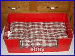 RARE Antique / Vintage Red HENDRYX DOG BED & CEDAR TREATED WOOL NAPPER