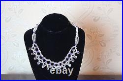 RARE! Antique Vintage Victorian Crystal Art Bead Bib Necklace. Amazing