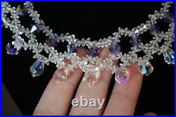 RARE! Antique Vintage Victorian Crystal Art Bead Bib Necklace. Amazing