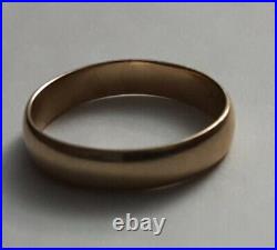 RARE Antique Vintage Wedding Band 14k Solid Pure Yellow Gold Size 7.25