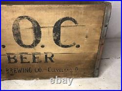 RARE Antique Vtg POC Beer Wood Crate Pilsener Brewing Co. Cleveland Ohio