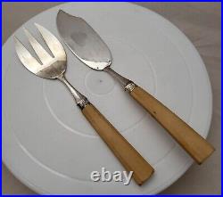 RARE Antique Vtg Siecle paris Cold Meat/Serving Fork & Spatula Cake pie server