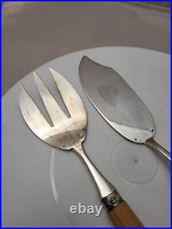 RARE Antique Vtg Siecle paris Cold Meat/Serving Fork & Spatula Cake pie server