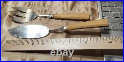 RARE Antique Vtg Siecle paris Cold Meat/Serving Fork & Spatula Cake pie server