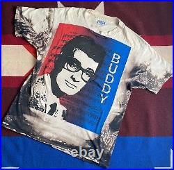 RARE Buddy Holly Mosquitohead Vintage XL Single Stitch Acid Wash Shirt 90s