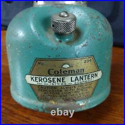 RARE Coleman 234 Kerosene Gas Seafoam Green Lantern 1936 HTF dual fuel vintage