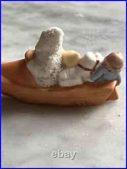 RARE GERMAN SANTA SNOW BABY Boat Toys Doll Teddy Bear VINTAGE CHRISTMAS ANTIQUE