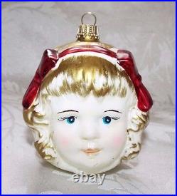 RARE GERMANY Vintage Girl's Angelic Face Christmas ORNAMENT Super Condition